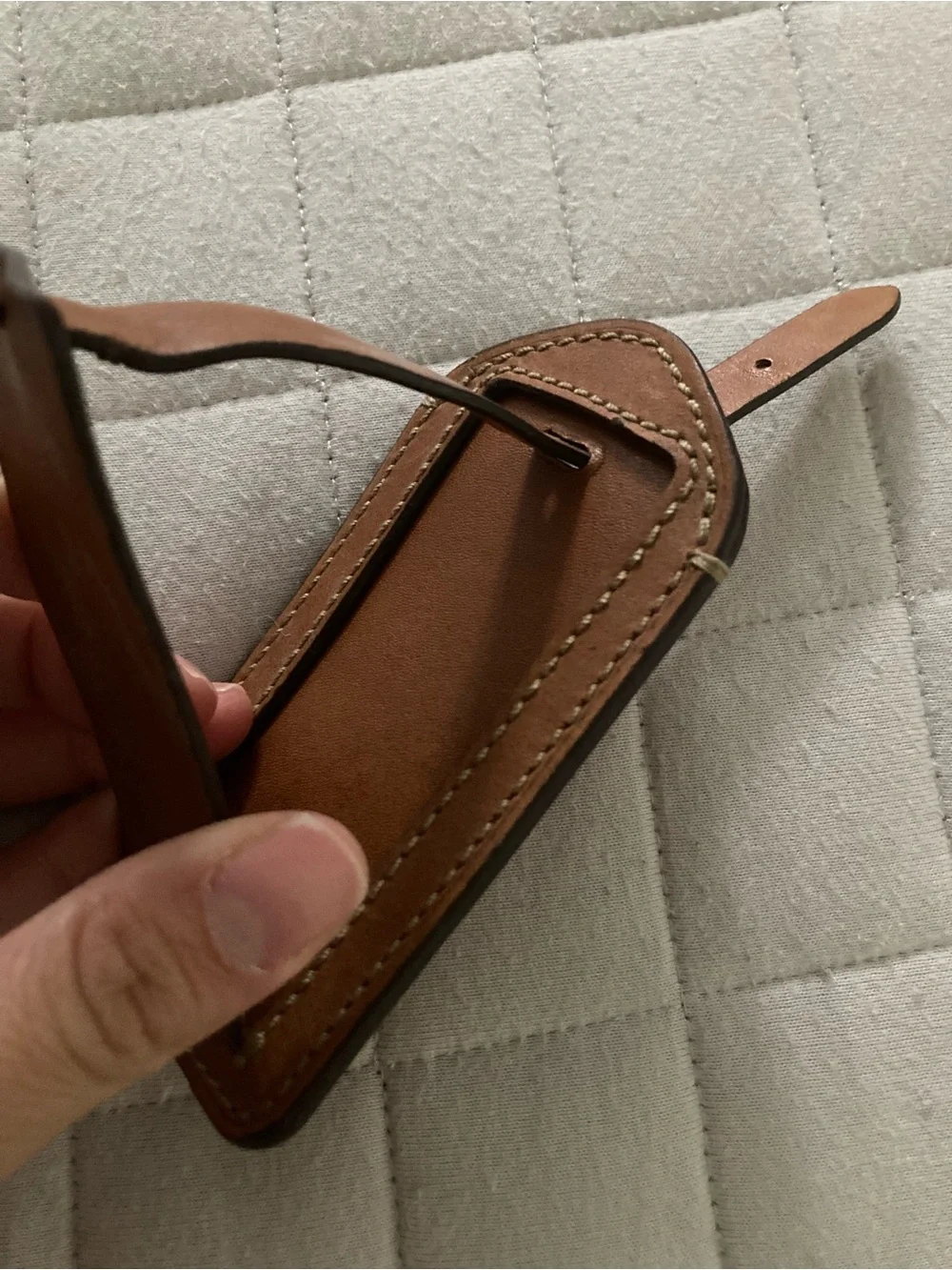 Polo by Ralph Lauren Cognac Brown Leather Luggage Tag